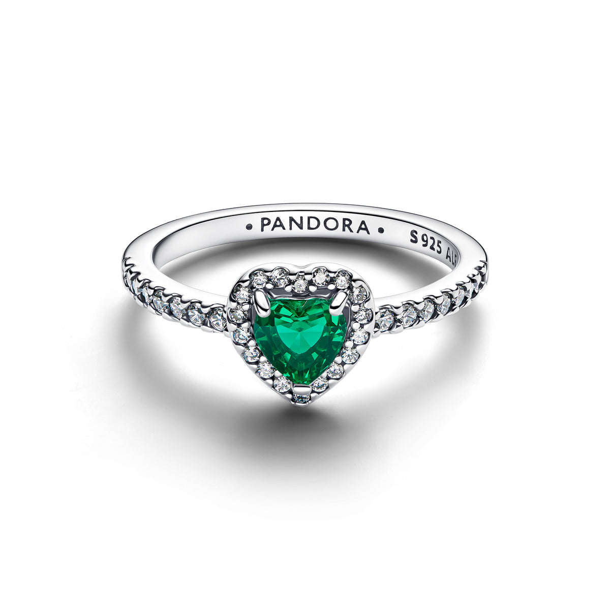Anillo Corazón Elevado Verde