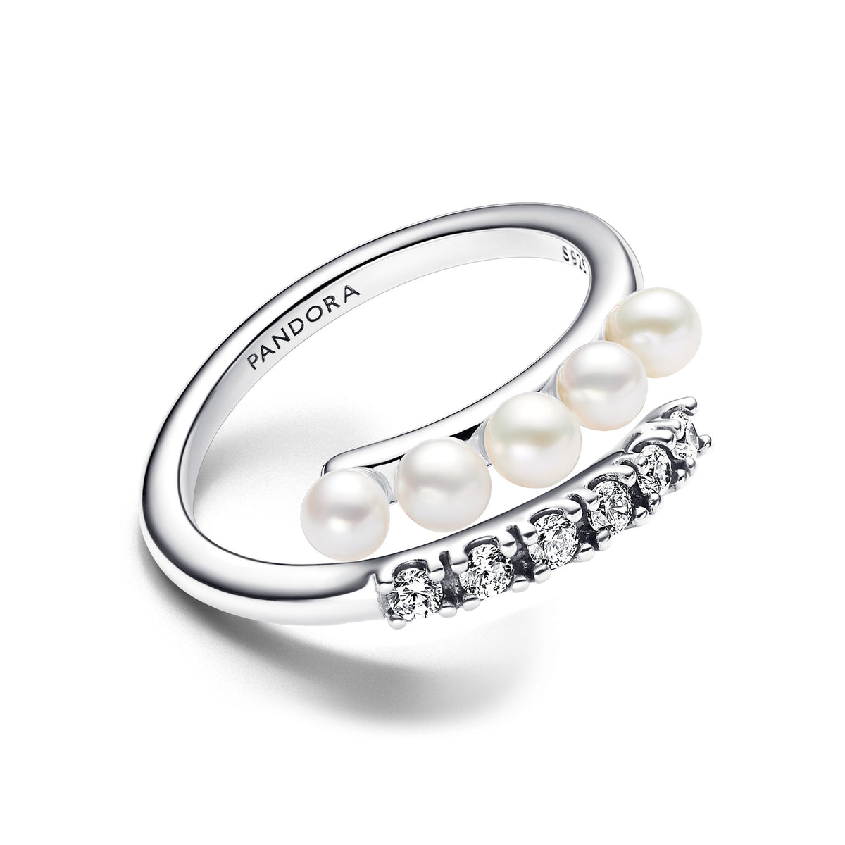 Anillo Abierto Perlas y Pavé - vista 2