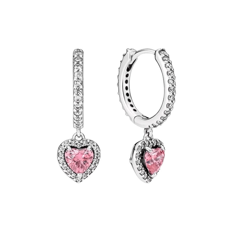 Pendientes de Aro Corazón Halo Brillante
