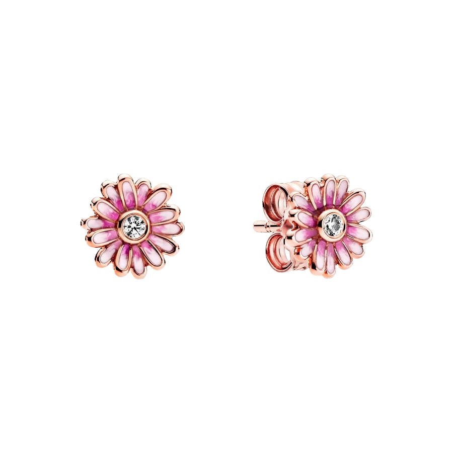 Pendientes de Botón Margarita Rosa
