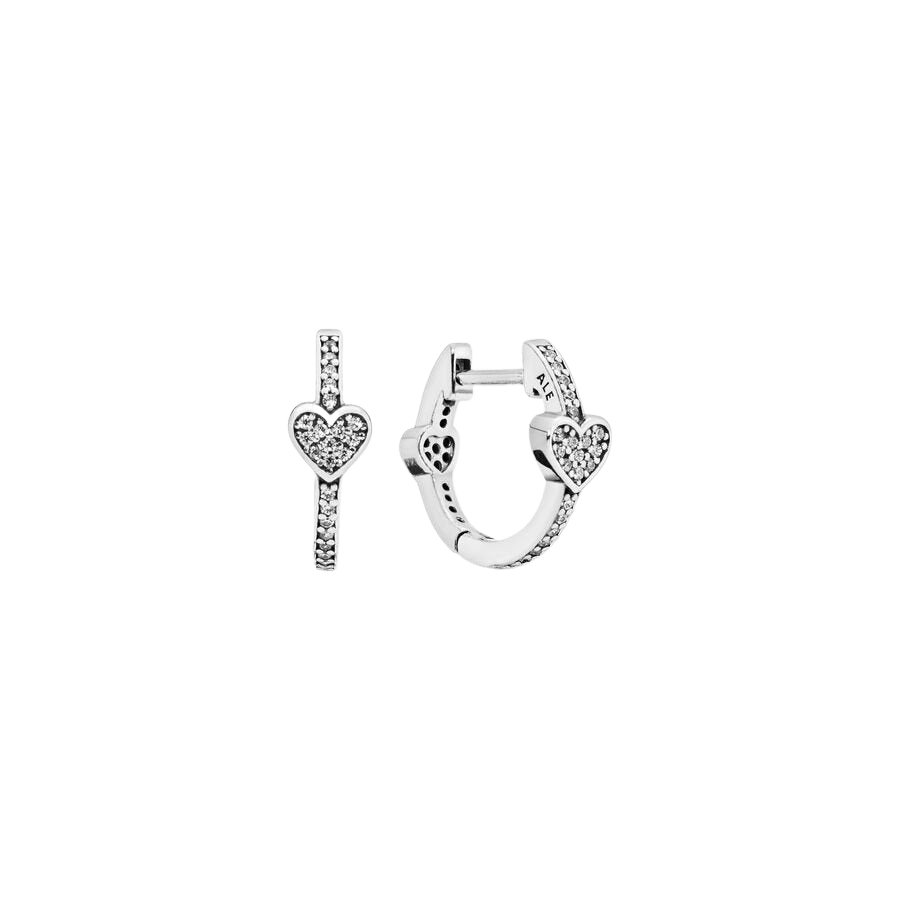 Pendientes de aro en plata de ley Corazones Seductores