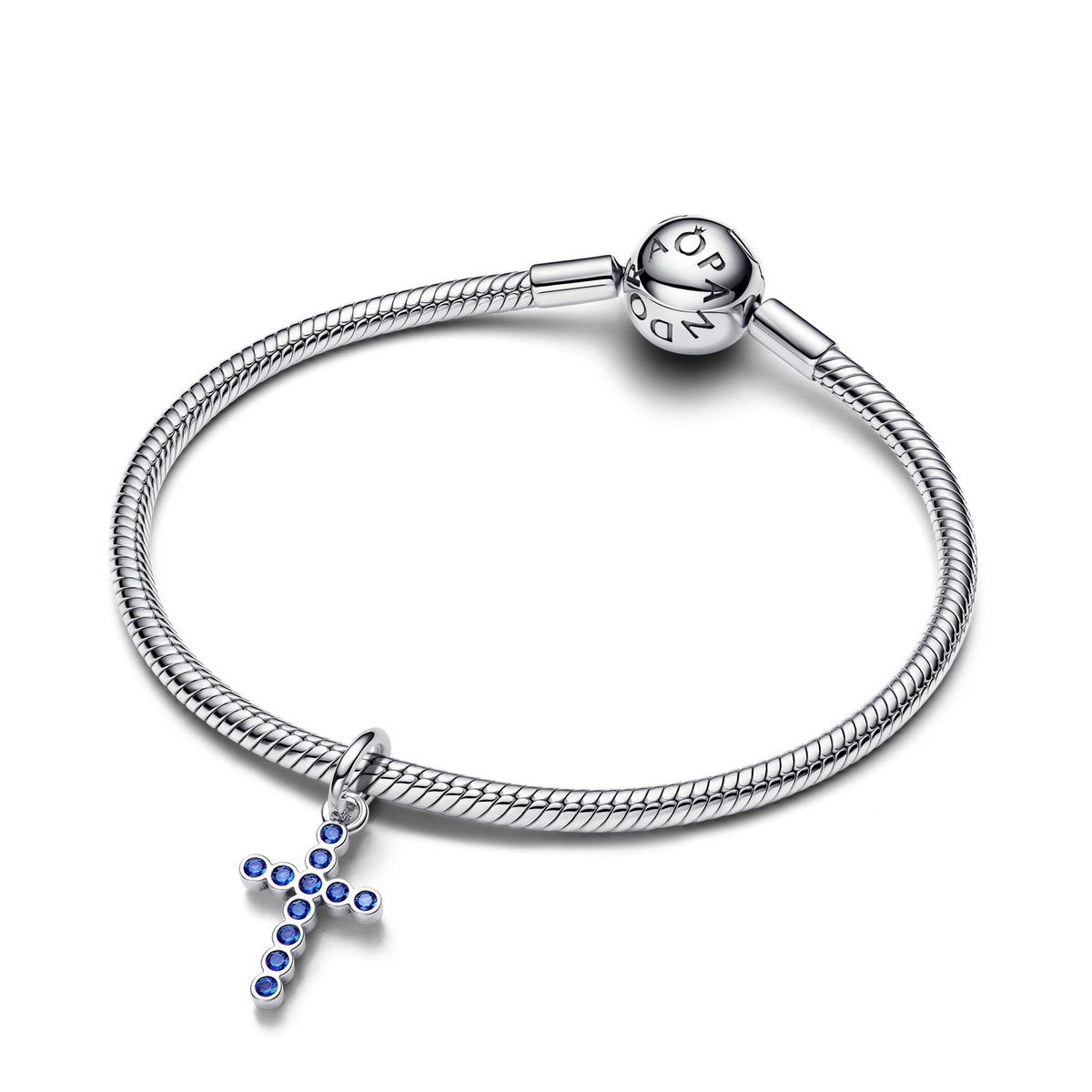 Charm Colgante Cruz Plateado - vista 3