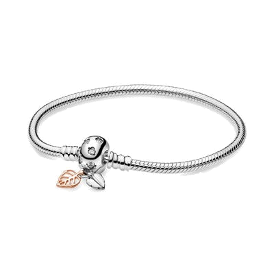Pulsera Pandora Moments con cierre hojas — vista 1, fondo transparente
