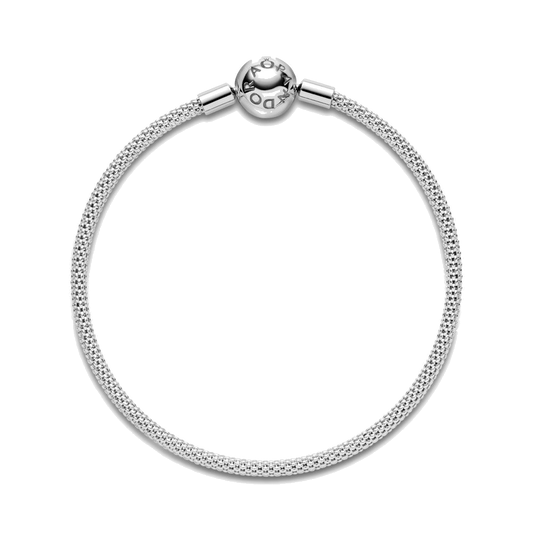 Pulsera Moments en plata de ley Malla — vista 1, fondo transparente