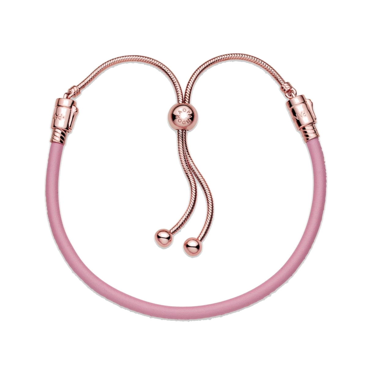 PULSERA EN CUERO ROSA CON CIERRE DESLIZANTE — vista 1, fondo transparente