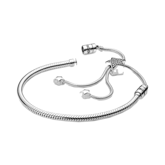 Pulsera Deslizante Diseño Cola de Ratón Pavé de Estrellas de la colección Moments de Pandora — vista 1, fondo transparente