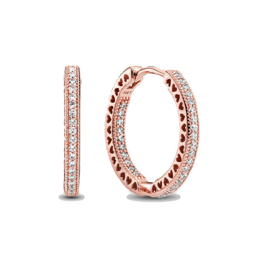 Corazones de PANDORA ROSE , con zirconitas — 1
