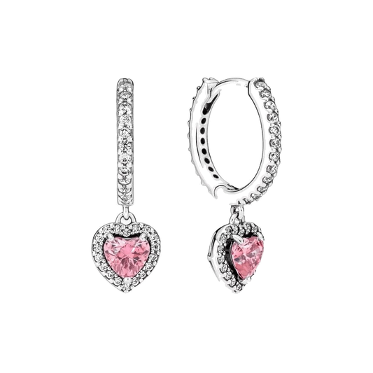 Pendientes de Aro Corazón Halo Brillante — 1