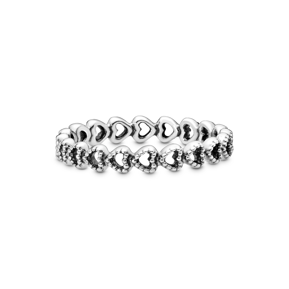 Anillo Banda de Corazones Pandora - vista lateral