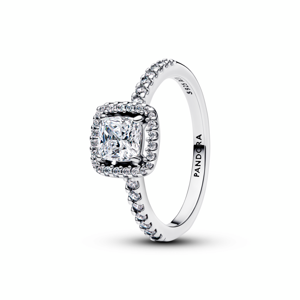 Anillo Halo Cuadrado Brillante Pandora - vista 1