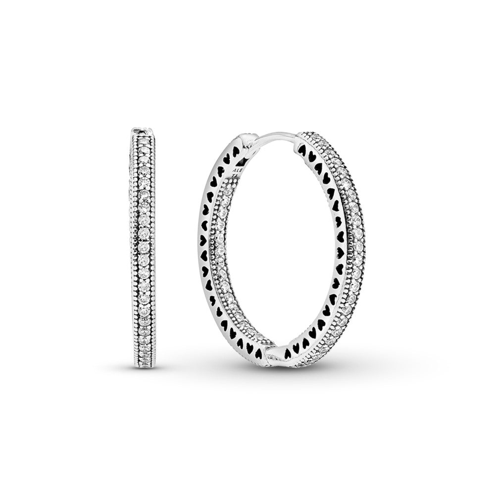 Corazones de PANDORA SILVER, con zirconitas.