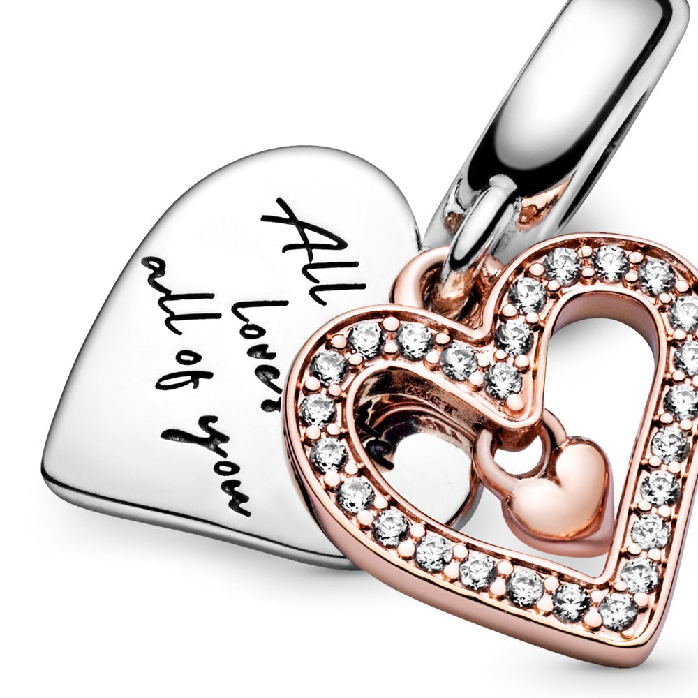 Charm Colgante Boceto de Corazón Brillante